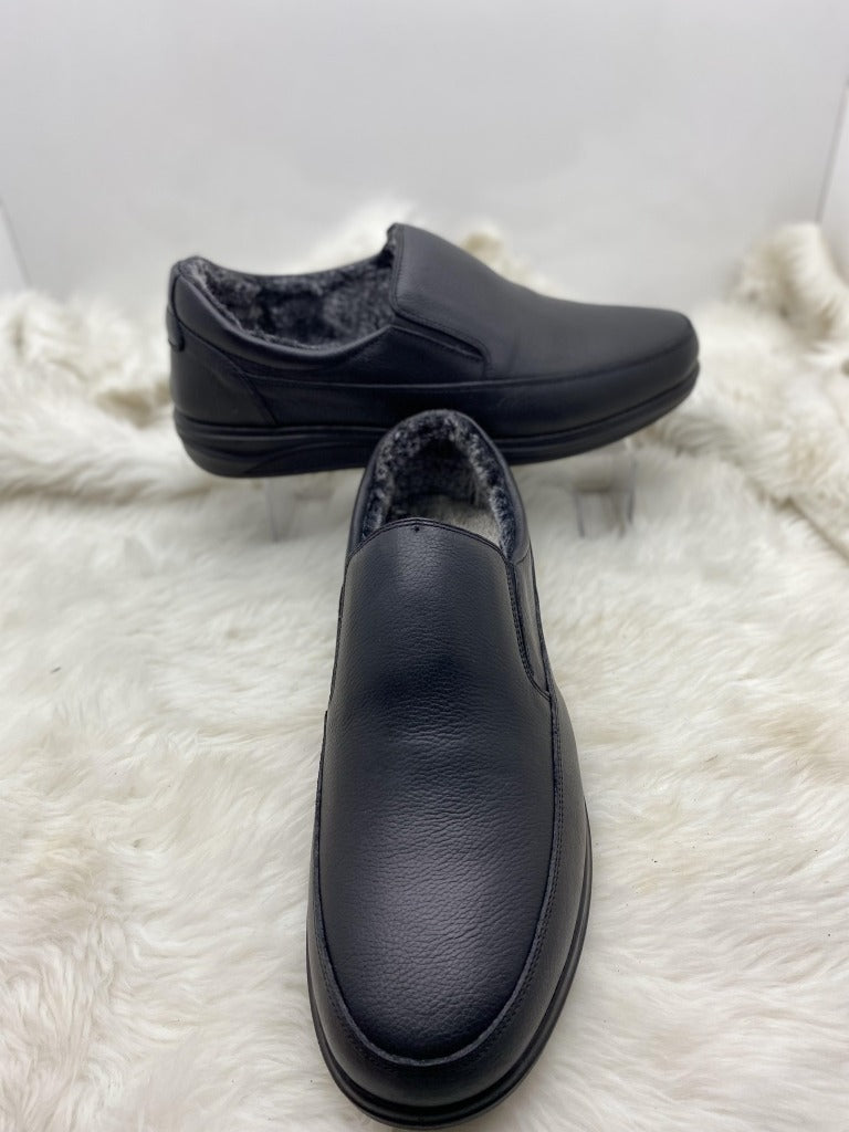 İÇİ TÜYLÜ GERÇEK DERİ ERKEK AYAKKABI MODEL 472 - SİYAH
