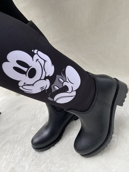 ÇİĞDEM MICKEY MOUSE LASTİK ÇİZME - SİYAH-BEYAZ-GRİ