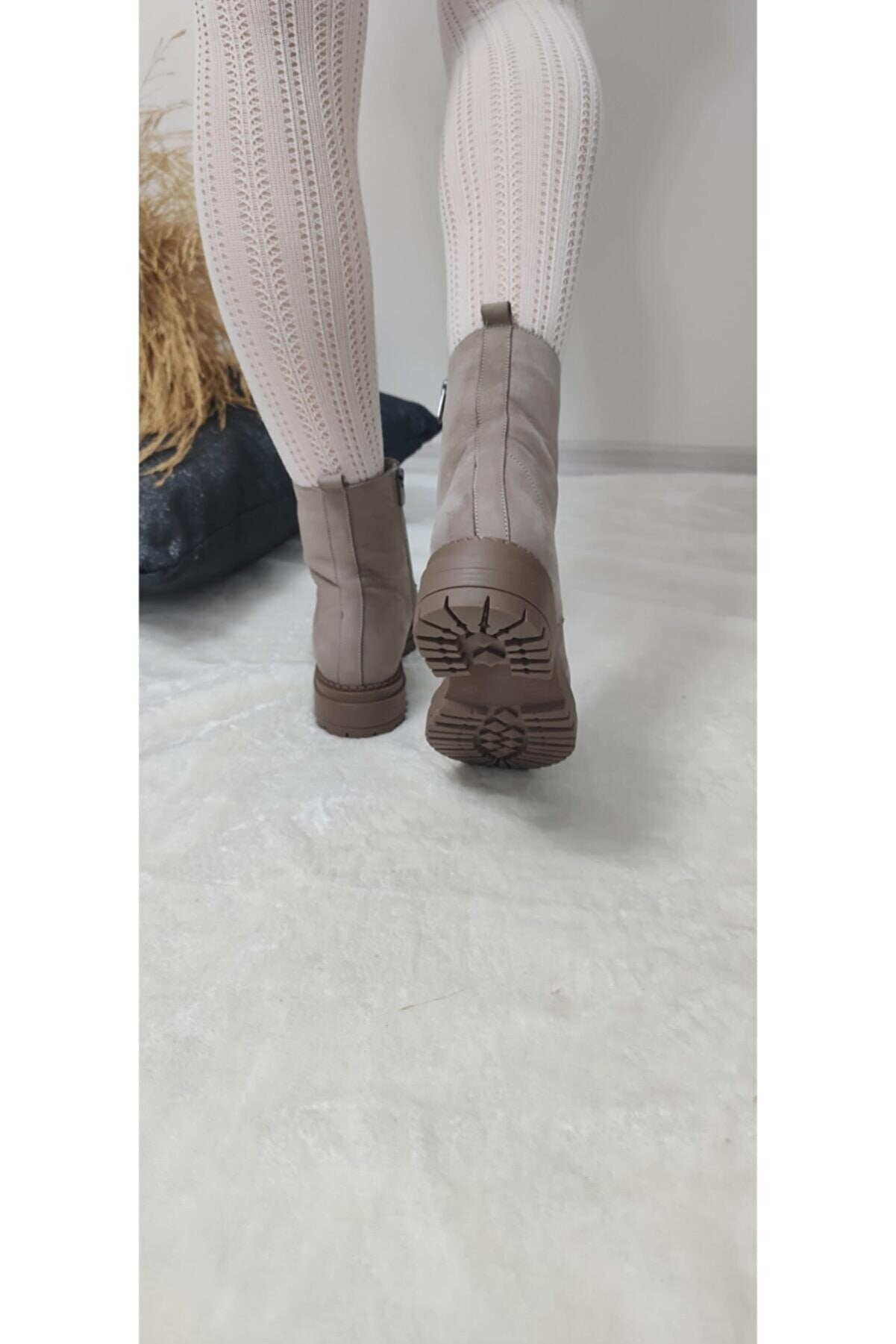 GERÇEK NUBUK DERİ POSTAL BOT - GÜMÜŞ