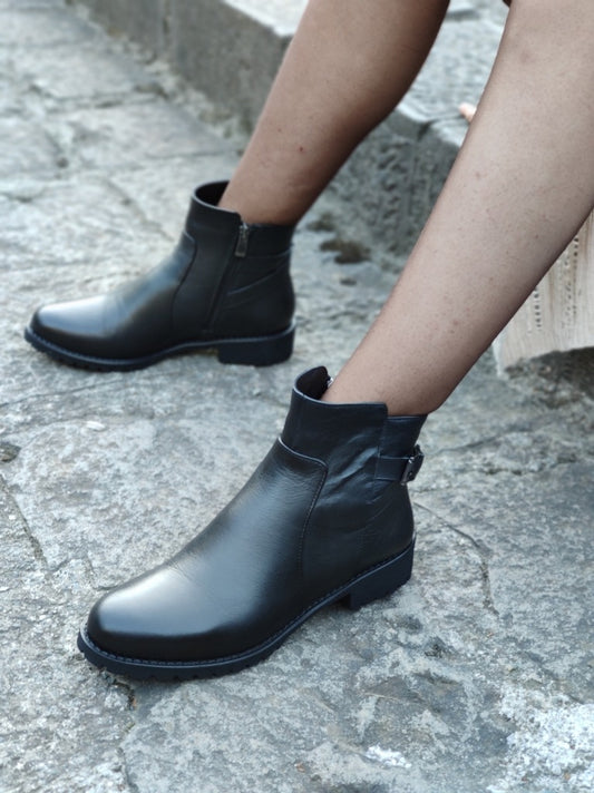 BURÇ GERÇEK YANDAN FERMUARLI BİLEK BOY BOT (B2A) Unisex- SİYAH