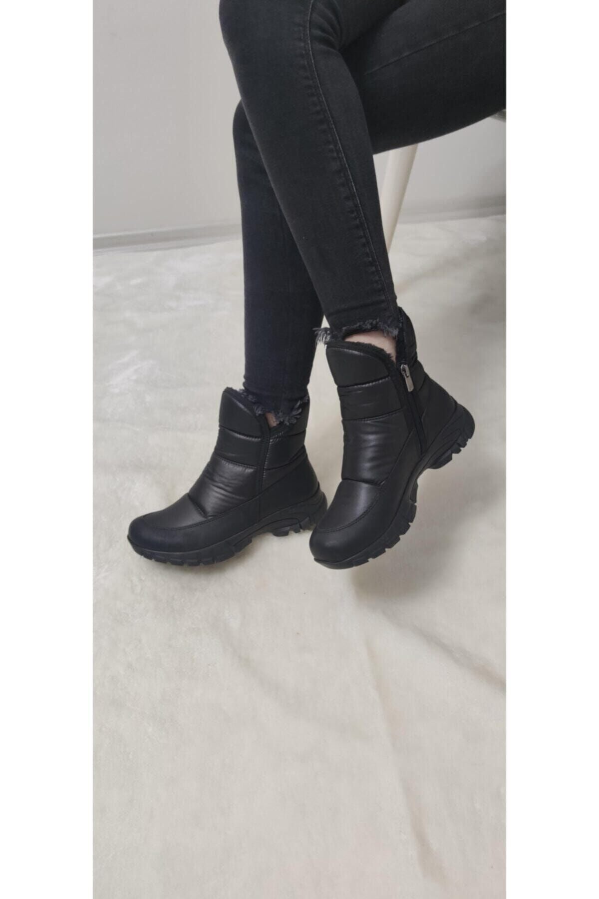 Çiğdem Kar Botu KAR 1 Unisex - SİYAH-KISA-FERMUARLI-ARMALI - SİYAH-KISA-FERMUARLI-ARMALI-ERKEK