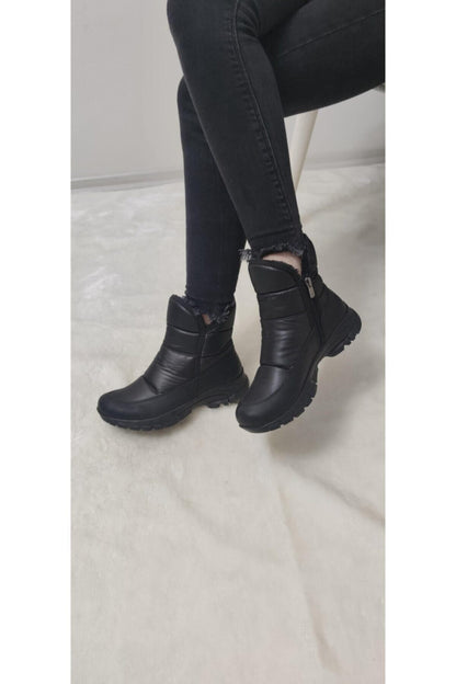 Çiğdem Kar Botu KAR 1 Unisex - SİYAH-KISA-FERMUARLI-ARMALI - SİYAH-KISA-FERMUARLI-ARMALI-ERKEK