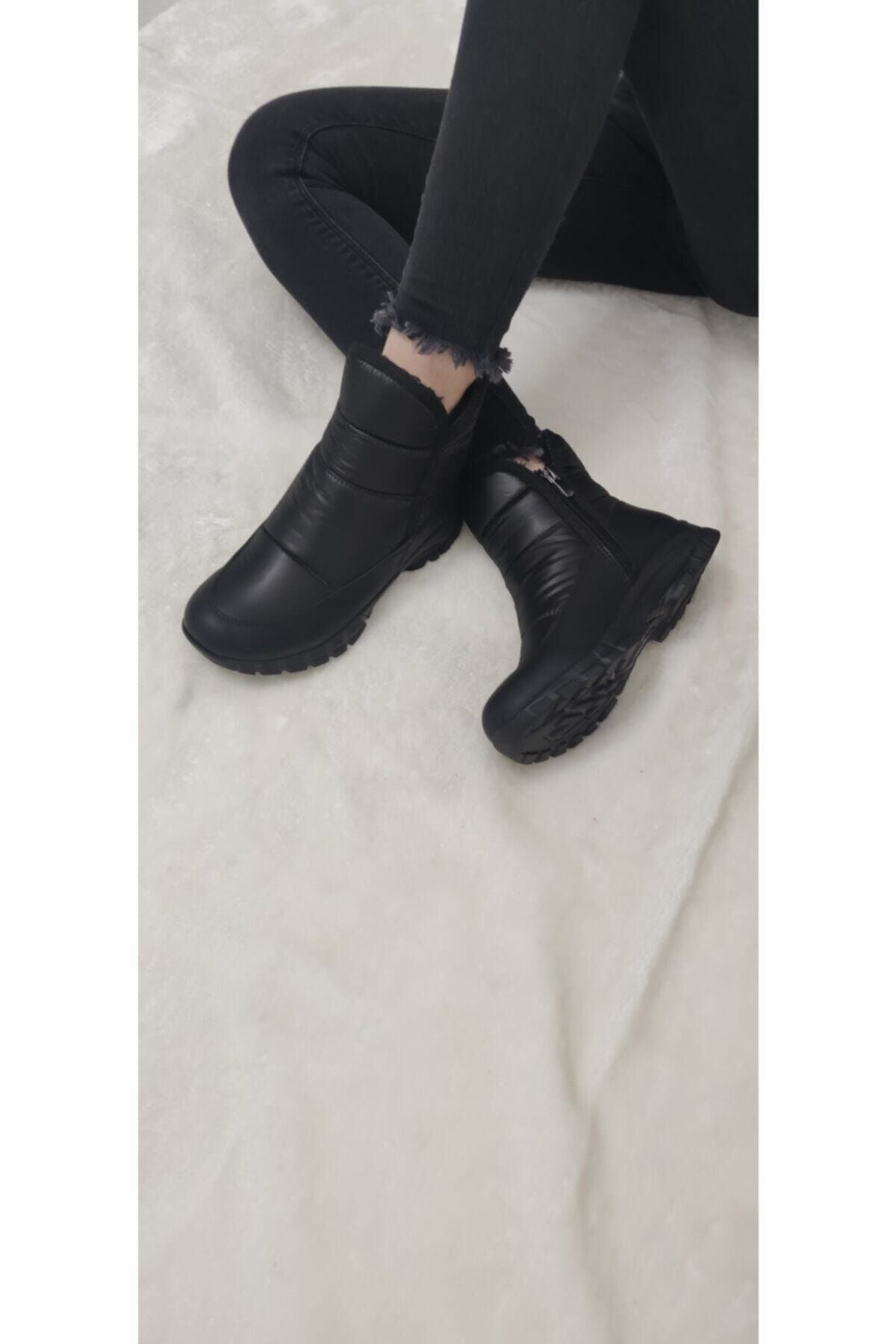 Çiğdem Kar Botu KAR 1 Unisex - SİYAH-KISA-FERMUARLI-ARMALI - SİYAH-KISA-FERMUARLI-ARMALI-ERKEK