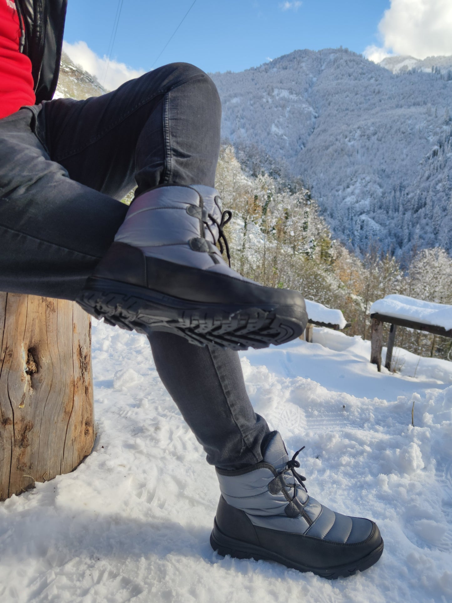 Çiğdem Kar Botu KAR 2B Unisex - GRİ-KISABAĞLI-ARMALI-ERKEK