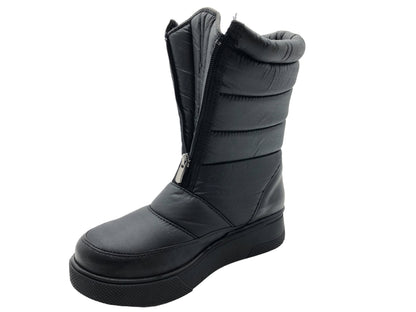 Çiğdem Kar Botu Unisex - KAR 9 - SİYAH-ÖNDEN-FERMUARLI