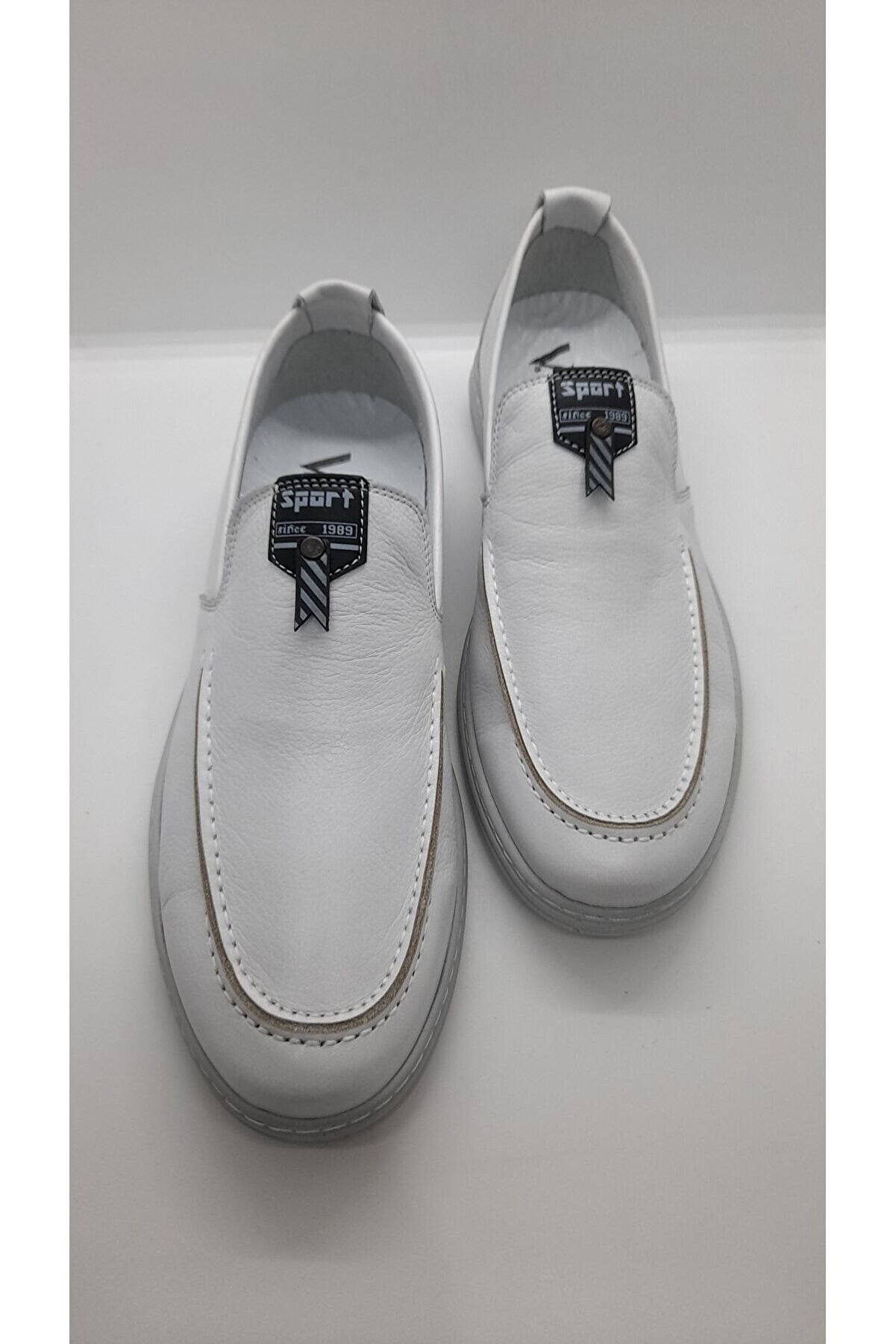 VOYAGER GERÇEK DERİ CASUAL BABET ERKEK AYAKKABI (5606) - BEYAZ