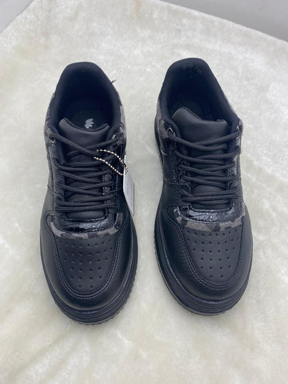 ÇİĞDEM SİYAH-GRİ LEOPAR DESENLİ YÜKSEK TABANLI KADIN GÜNLÜK SPOR SNEAKER - SİYAH GRİ