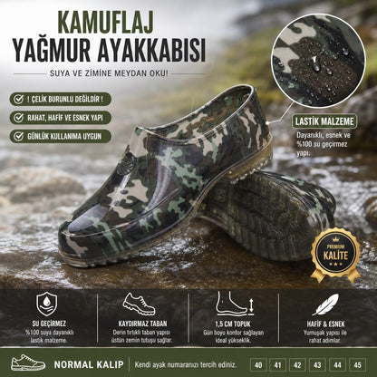 ERKEK KAMUFLAJ LASTİK AYAKKABI - KAMUFLAJ