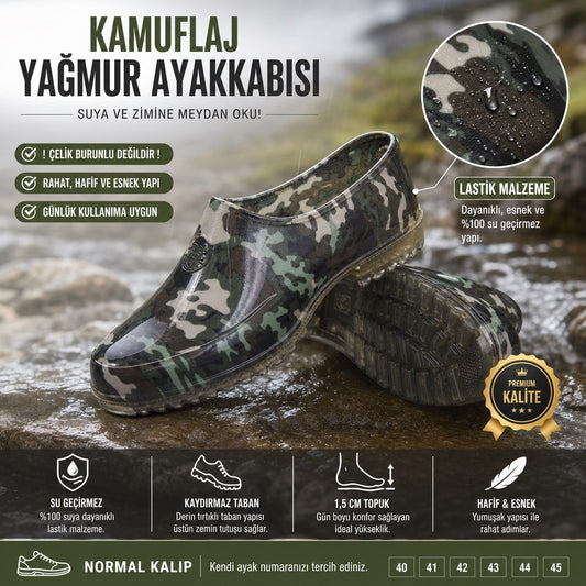 ERKEK KAMUFLAJ LASTİK AYAKKABI - KAMUFLAJ