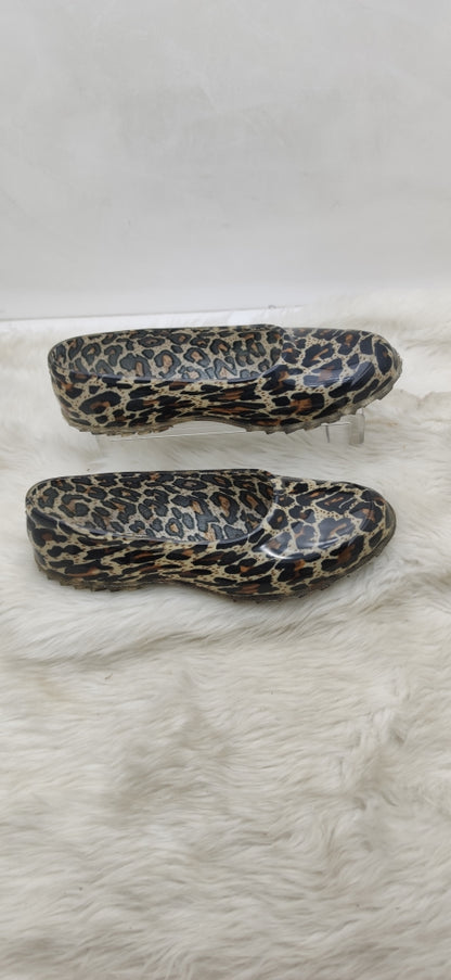 KADIN LEOPAR LASTİK AYAKKABI - LEOPAR