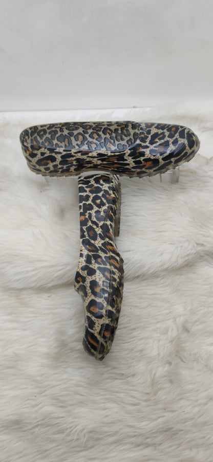 KADIN LEOPAR LASTİK AYAKKABI - LEOPAR