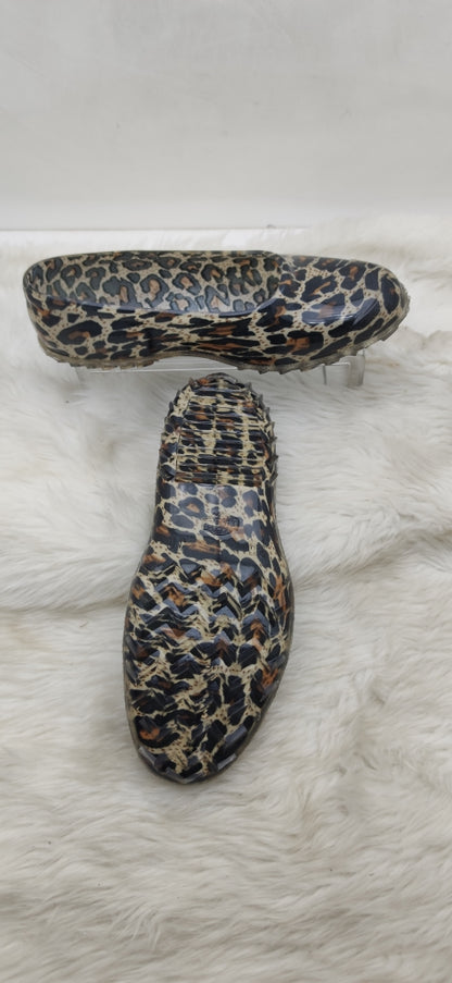 KADIN LEOPAR LASTİK AYAKKABI - LEOPAR