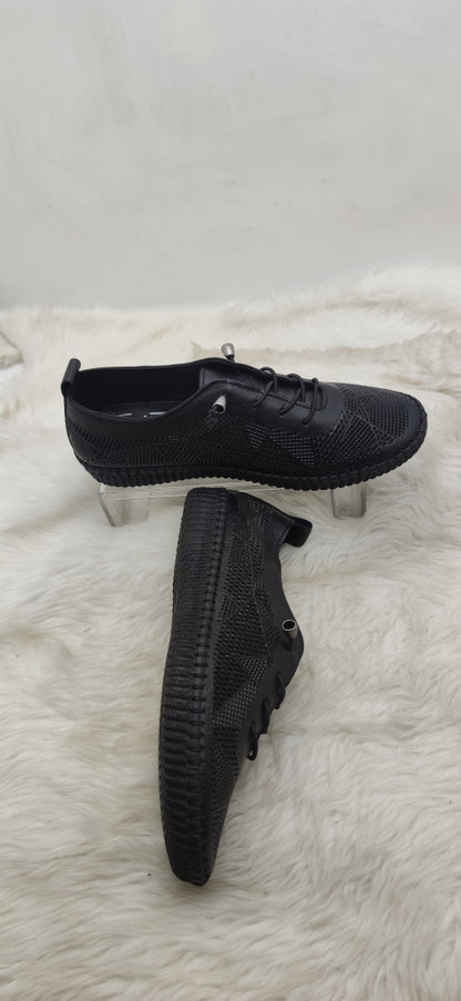 VOYAGER SİYAH GERÇEK DERİ LASTİK BAĞLI AYAKKABI(A1)- SİYAH