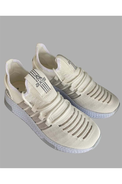 ÇİĞDEM ÇOK RAHAT SÜS BAĞLI FİLELİ SNEAKER AYAKKABI(AXS) - BEYAZ