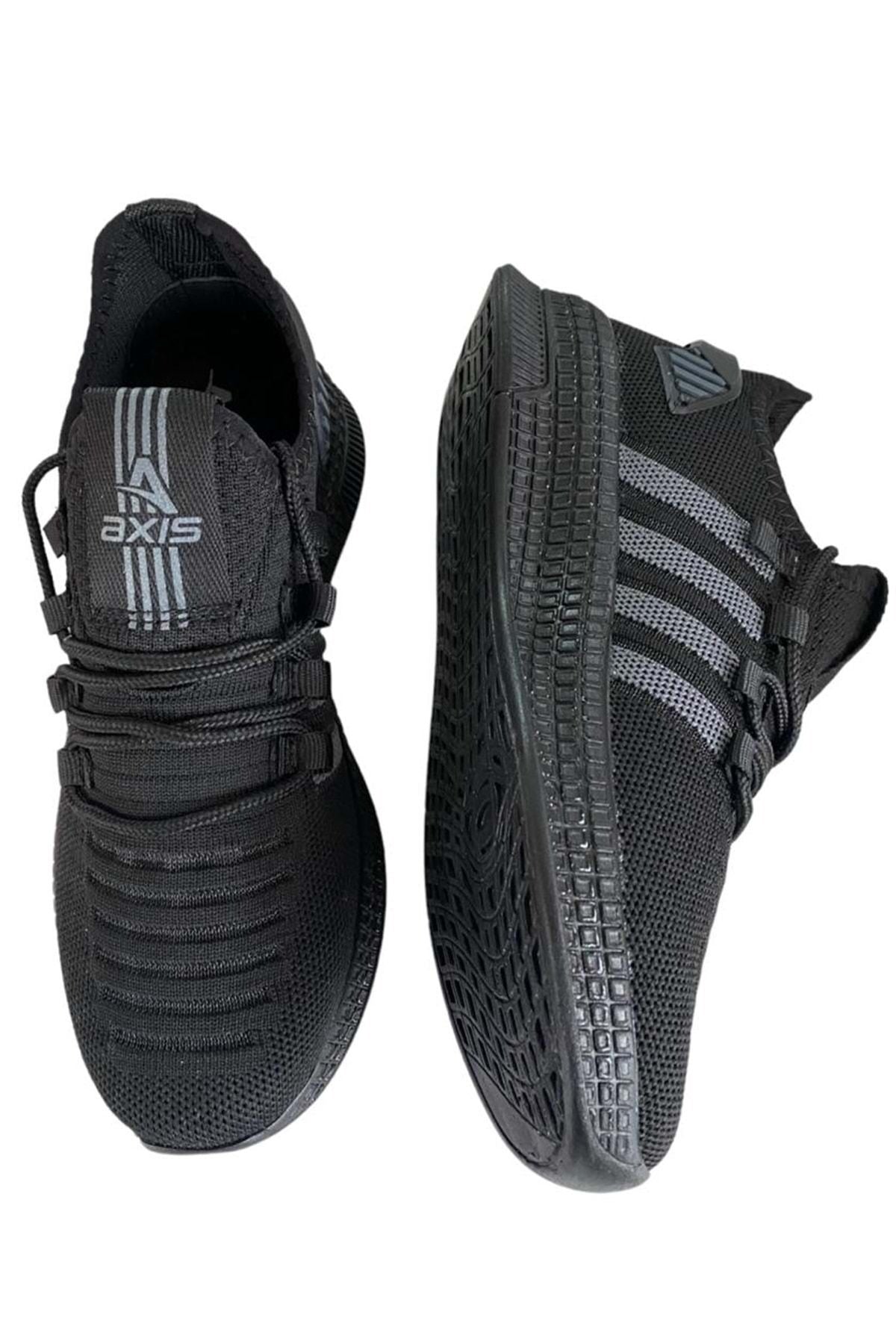 ÇİĞDEM ÇOK RAHAT SÜS BAĞLI FİLELİ SNEAKER AYAKKABI(AXS) - SİYAH-GRİ