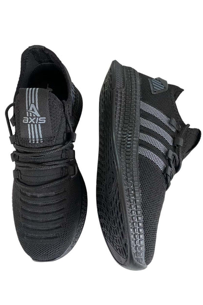 ÇİĞDEM ÇOK RAHAT SÜS BAĞLI FİLELİ SNEAKER AYAKKABI(AXS) - SİYAH-GRİ