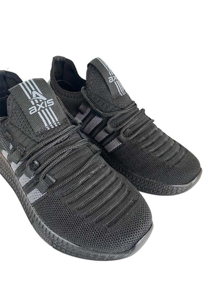 ÇİĞDEM ÇOK RAHAT SÜS BAĞLI FİLELİ SNEAKER AYAKKABI(AXS) - SİYAH-GRİ