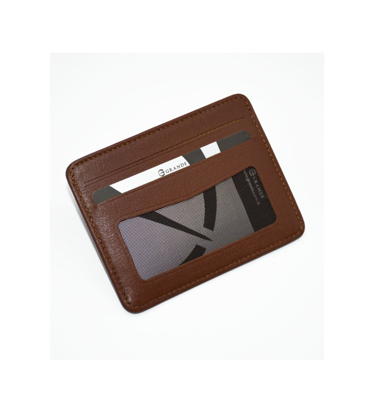 GRANDE - 746 - UNISEX GERÇEK DERİ KARTLIK - TABA