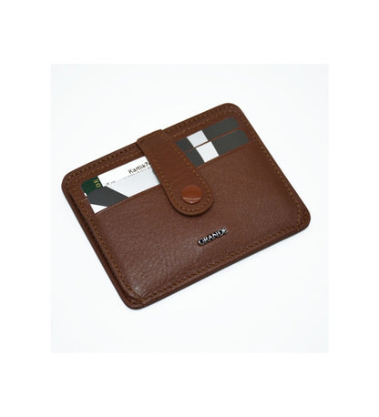 GRANDE - 746 - UNISEX GERÇEK DERİ KARTLIK - TABA