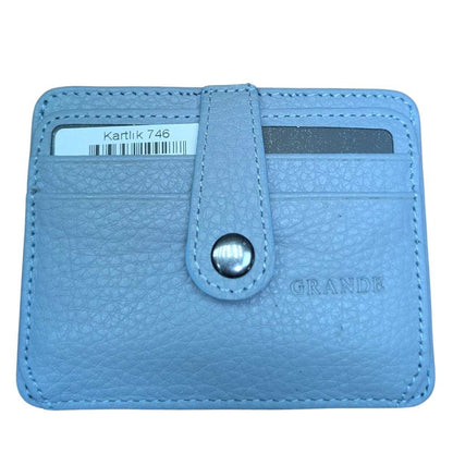 GRANDE - 746 - UNISEX GERÇEK DERİ KARTLIK - SAKS MAVİ