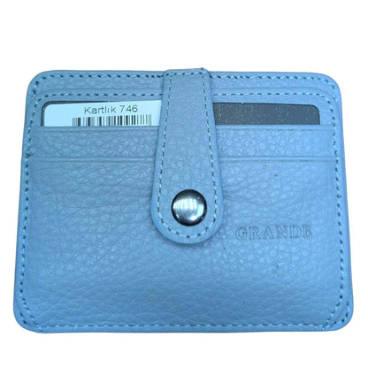 GRANDE - 746 - UNISEX GERÇEK DERİ KARTLIK - SAKS MAVİ