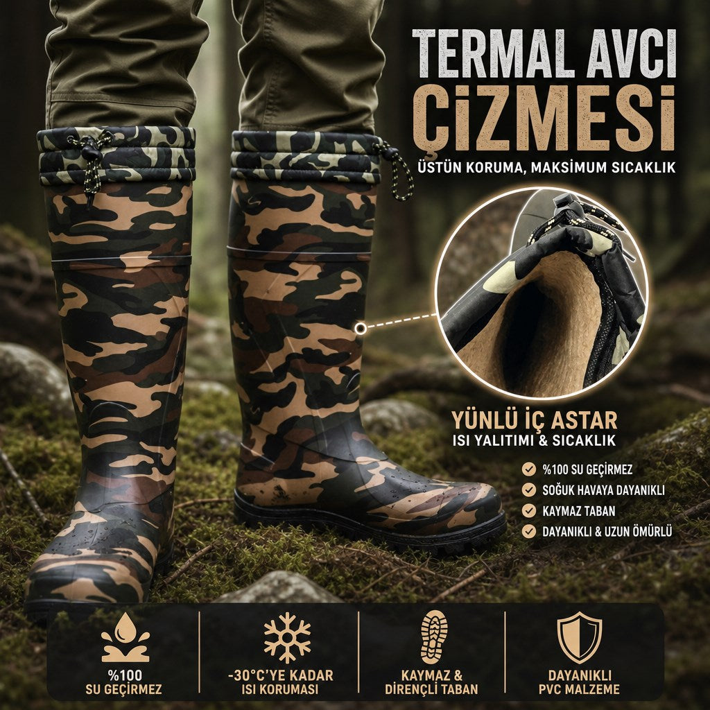 ULAŞ İÇİ YÜNLÜ AVCI ÇİZMESİ - KAMUFLAJ