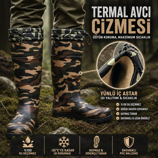 ULAŞ İÇİ YÜNLÜ AVCI ÇİZMESİ - KAMUFLAJ