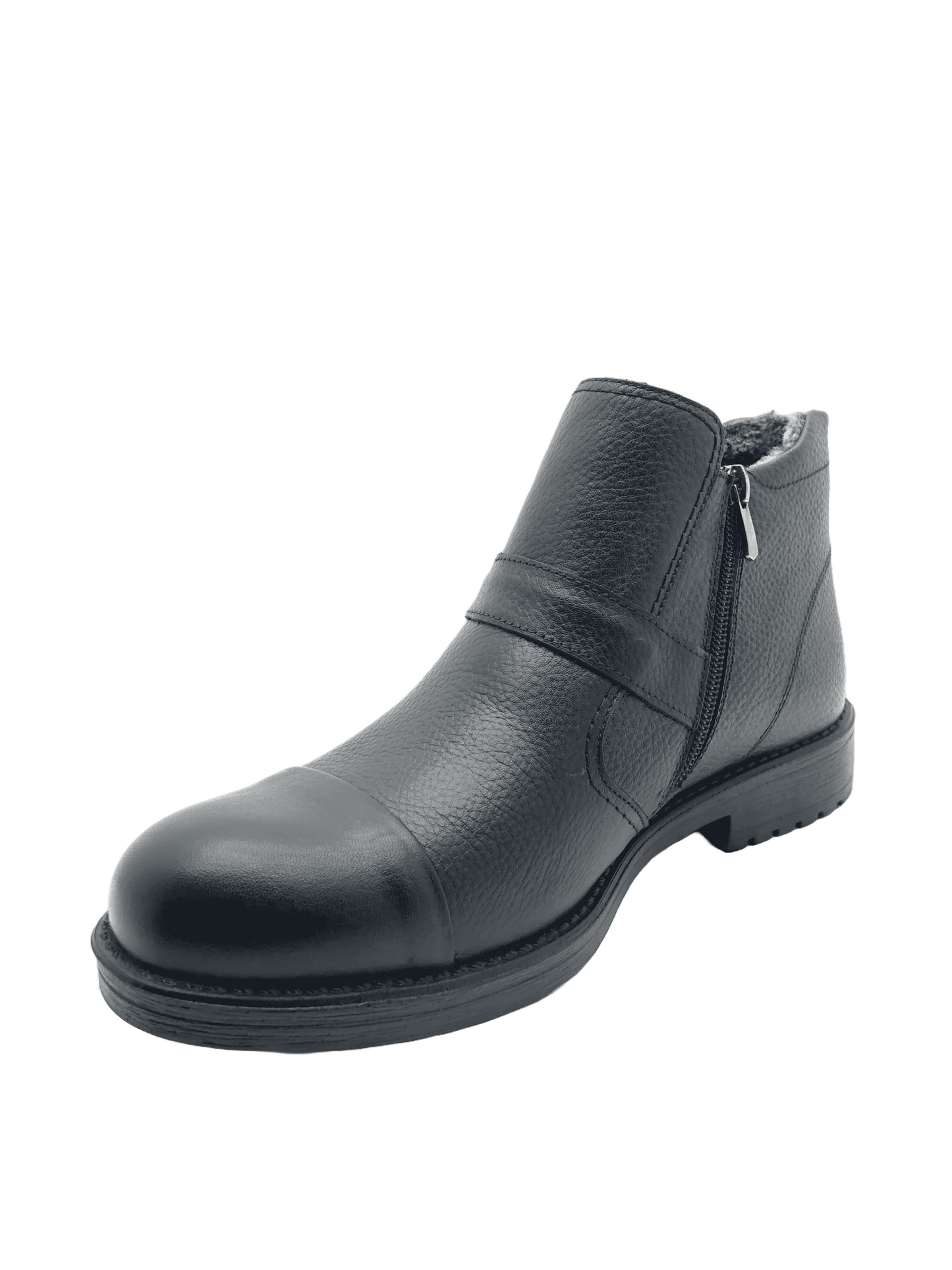 GAMZE - 9859 - İÇİ KÜRKLÜ GERÇEK DERİ BOT - SİYAH