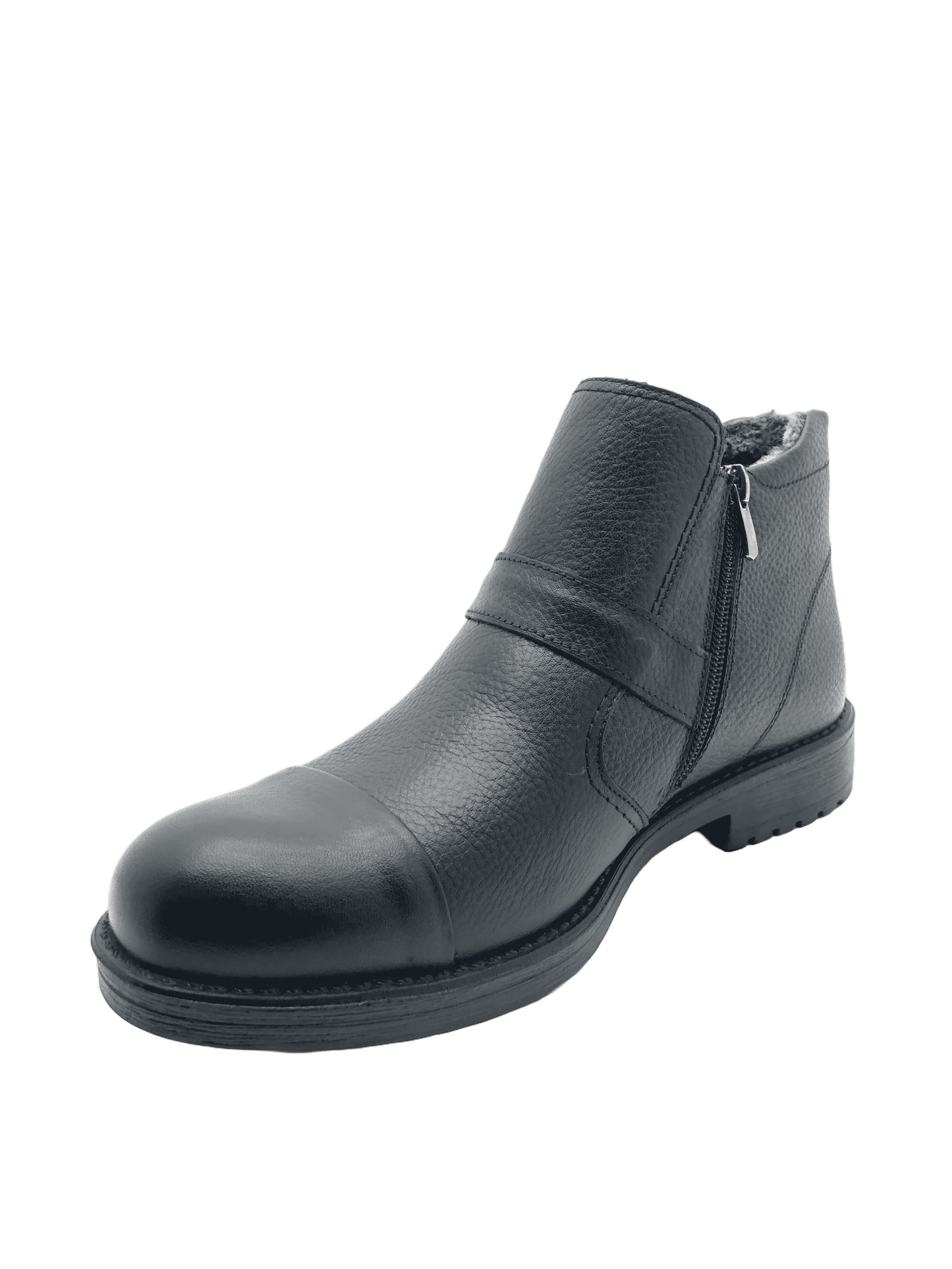 GAMZE - 9859 - İÇİ KÜRKLÜ GERÇEK DERİ BOT - SİYAH