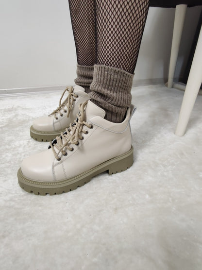 DAPLE GERÇEK DERİ BİLEK BOY KISA BOT(ARY B3) - BEJ