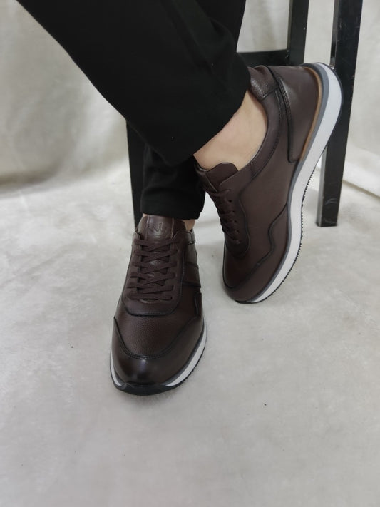 ÇİĞDEM GERÇEK DERİ ERKEK GÜNLÜK CASUAL AYAKKABI(HDYT1215) - KAHVERENGİ