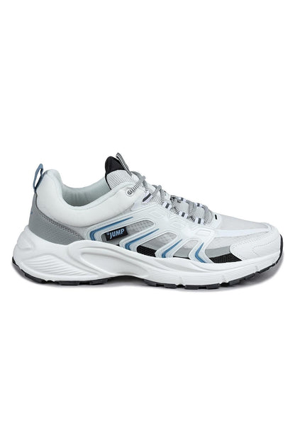 JUMP 29728 ERKEK FİLELİ GÜNLÜK SNEAKER SPOR AYAKKABI - BEYAZ-MAVİ