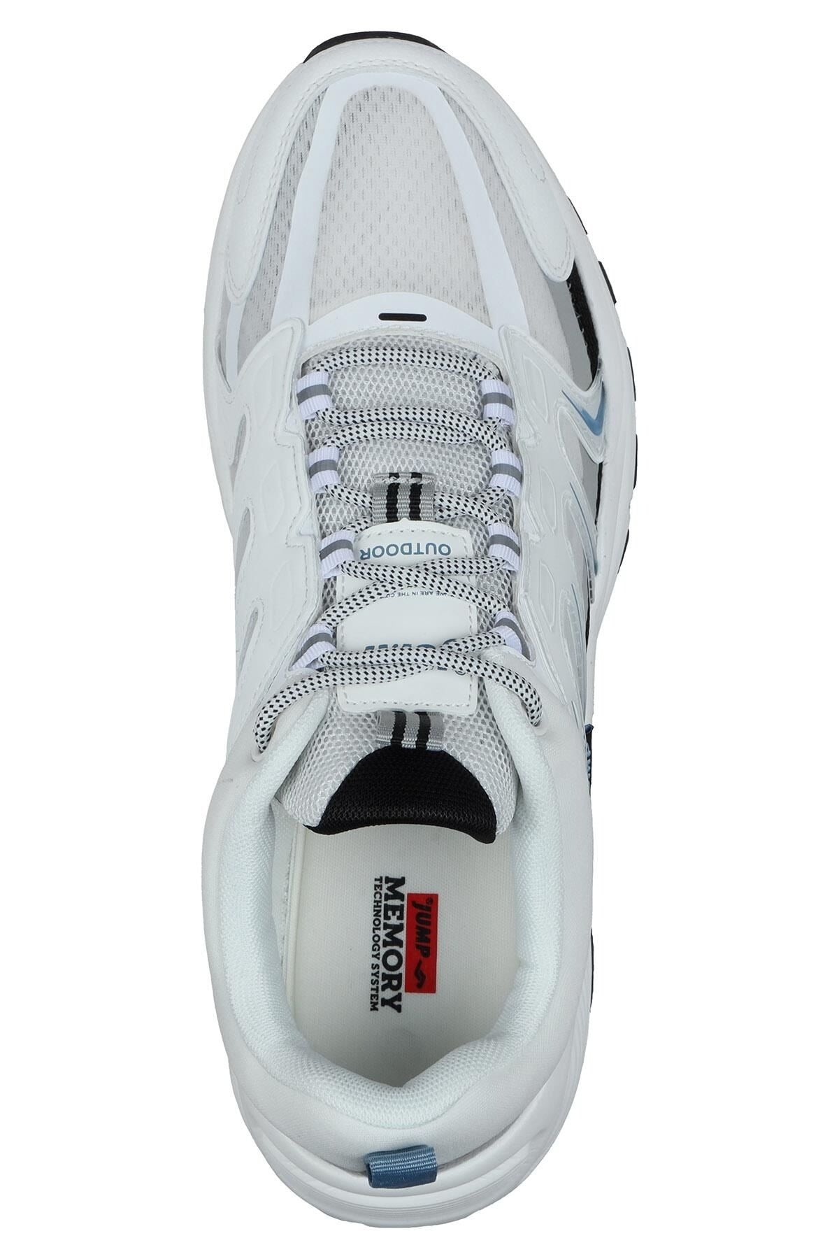 JUMP 29728 ERKEK FİLELİ GÜNLÜK SNEAKER SPOR AYAKKABI - BEYAZ-MAVİ