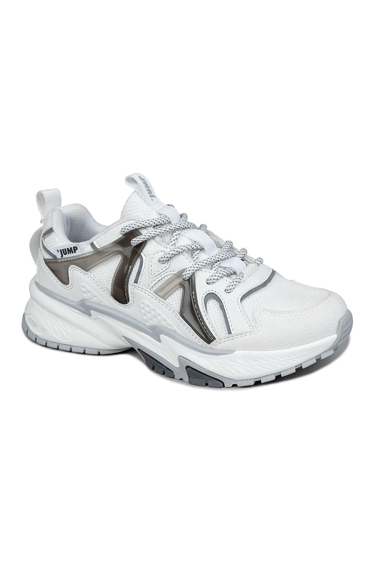 JUMP 29942 KADIN MEMORY TABAN SPOR SNEAKER AYAKKABI - BEYAZ-GRİ