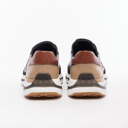 VOYAGER 6672 GERÇEK DERİ ERKEK SNEAKER AYAKKABI - SİYAH-HARDAL