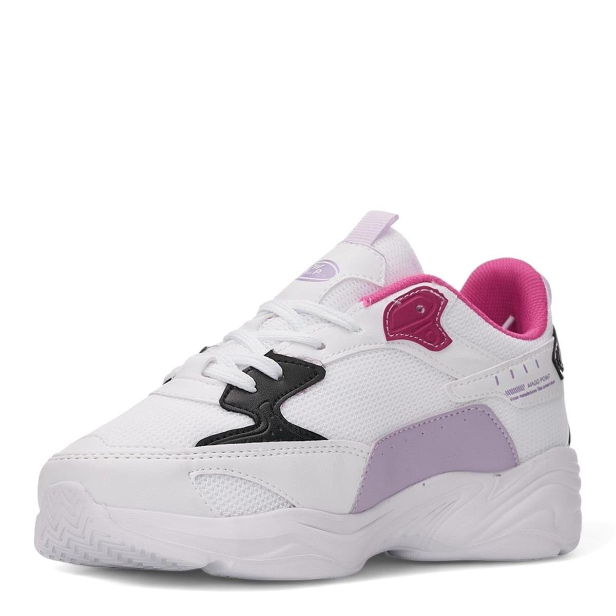 2860 M-P-KALIN TABAN HAVA ALABİLEN SPOR SNEAKER NAYAKKABI - BEYAZ-FUŞYA