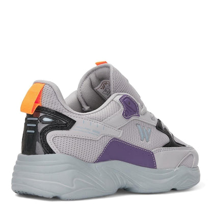 2860 M-P-KALIN TABAN HAVA ALABİLEN SPOR SNEAKER NAYAKKABI - GRİ-YEŞİL-LİLA