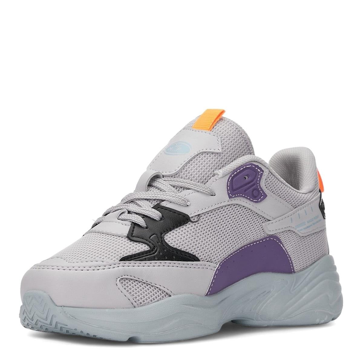 2860 M-P-KALIN TABAN HAVA ALABİLEN SPOR SNEAKER NAYAKKABI - GRİ-YEŞİL-LİLA