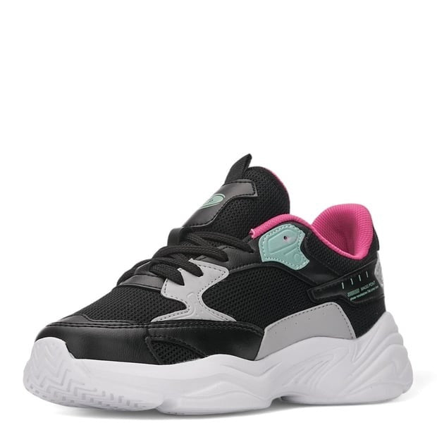 2860 M-P-KALIN TABAN HAVA ALABİLEN SPOR SNEAKER NAYAKKABI - SİYAH-YEŞİL-BEYAZ
