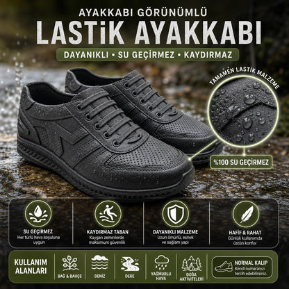 ÇİĞDEM KUNDURA SPOR LASTİK AYAKKABI - SİYAH