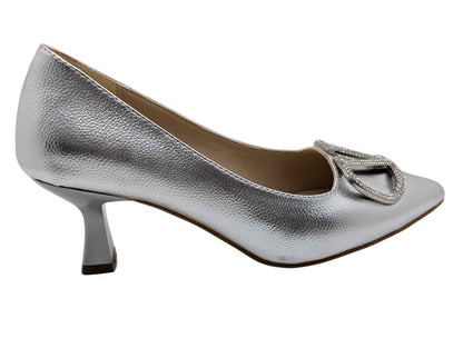 Çiğdem Kundura Serenova Kadın Suni Deri Stiletto Ayakkabı - Serenova - GÜMÜŞ