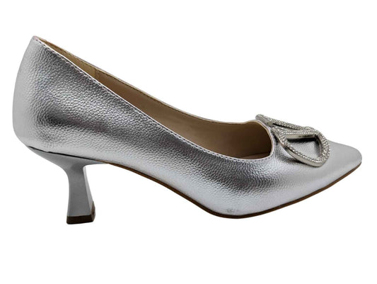 Çiğdem Kundura Serenova Kadın Suni Deri Stiletto Ayakkabı - Serenova - GÜMÜŞ