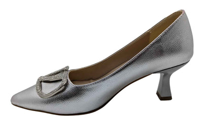Çiğdem Kundura Serenova Kadın Suni Deri Stiletto Ayakkabı - Serenova - GÜMÜŞ