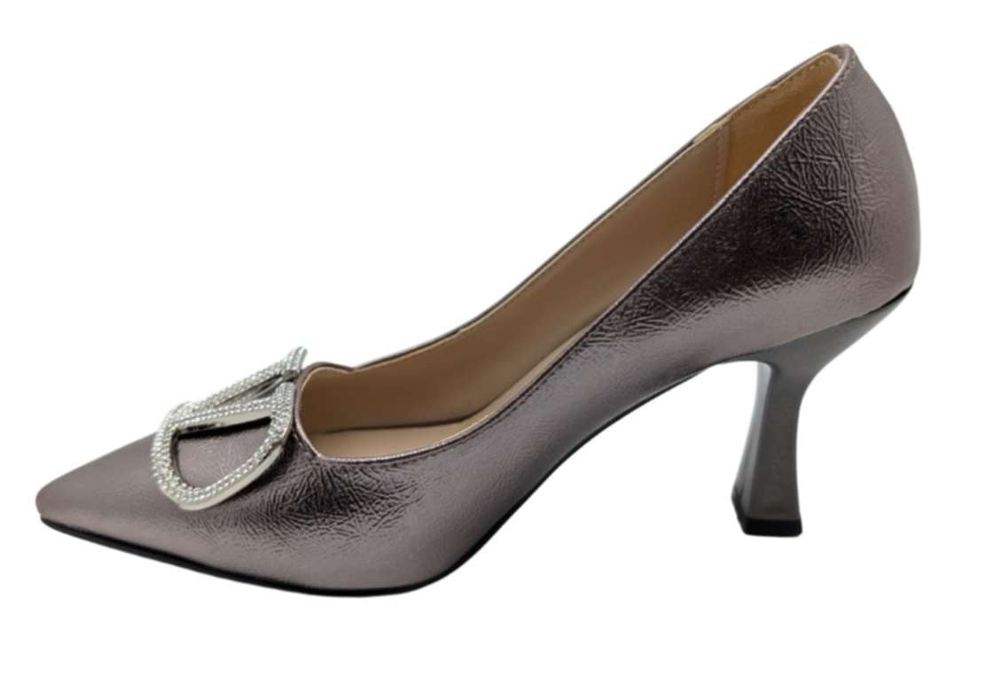 Çiğdem Kundura Serenova Kadın Suni Deri Stiletto Ayakkabı - Serenova - KOYU ŞAMPANYA