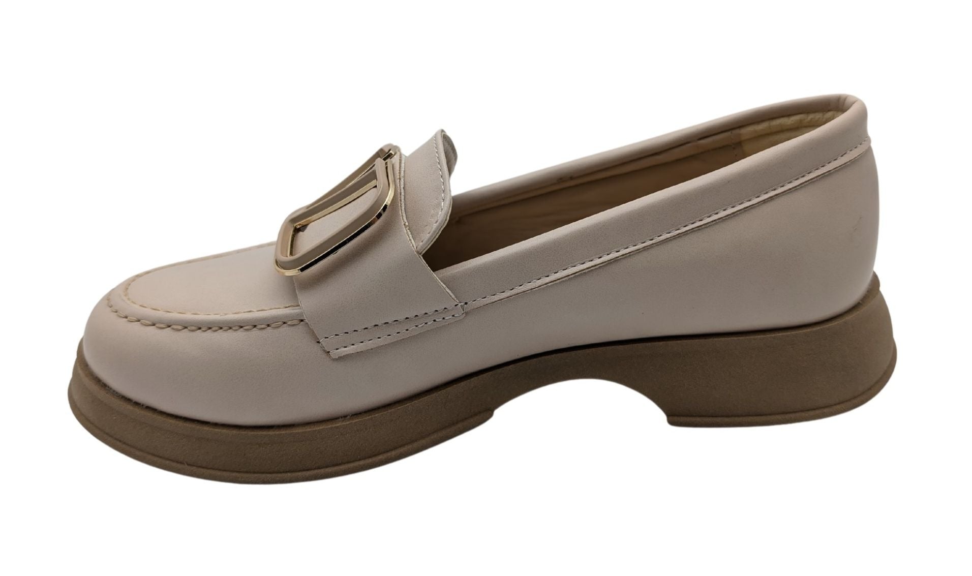 Çiğdem Kundura Eleganza Sole Kadın Suni Deri Loafer - Eleganza Sole - VİZON