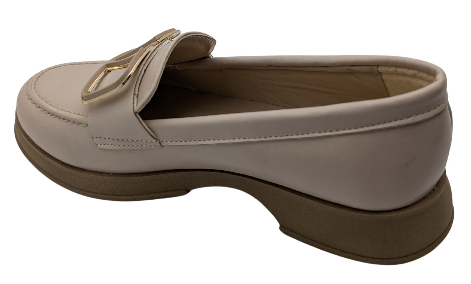 Çiğdem Kundura Eleganza Sole Kadın Suni Deri Loafer - Eleganza Sole - VİZON