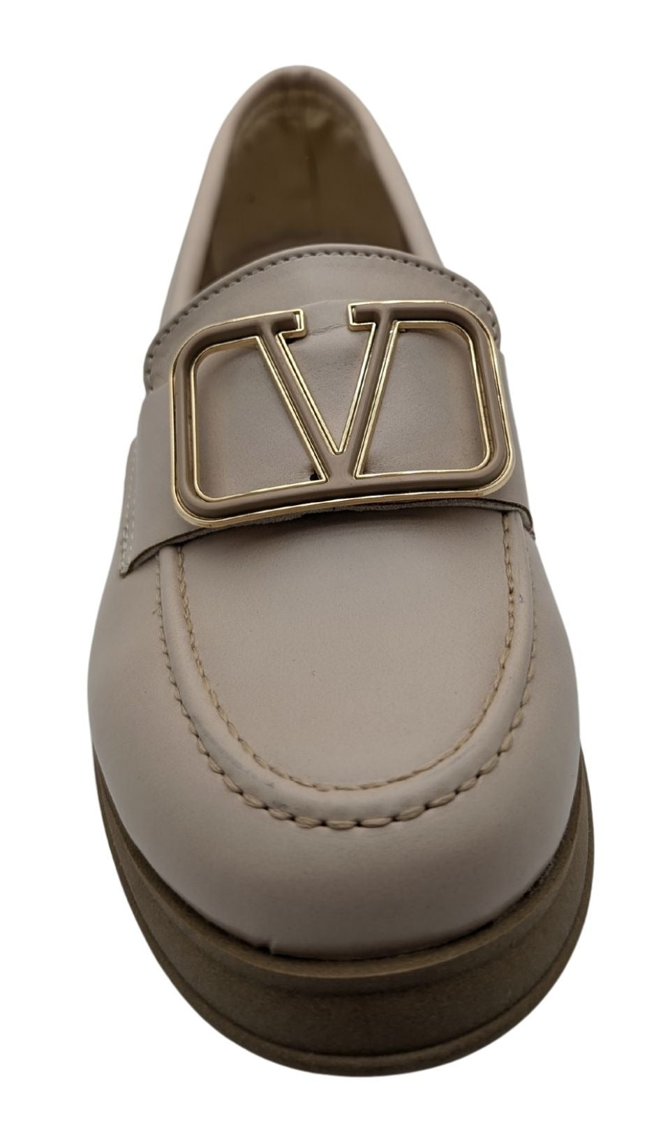 Çiğdem Kundura Eleganza Sole Kadın Suni Deri Loafer - Eleganza Sole - VİZON