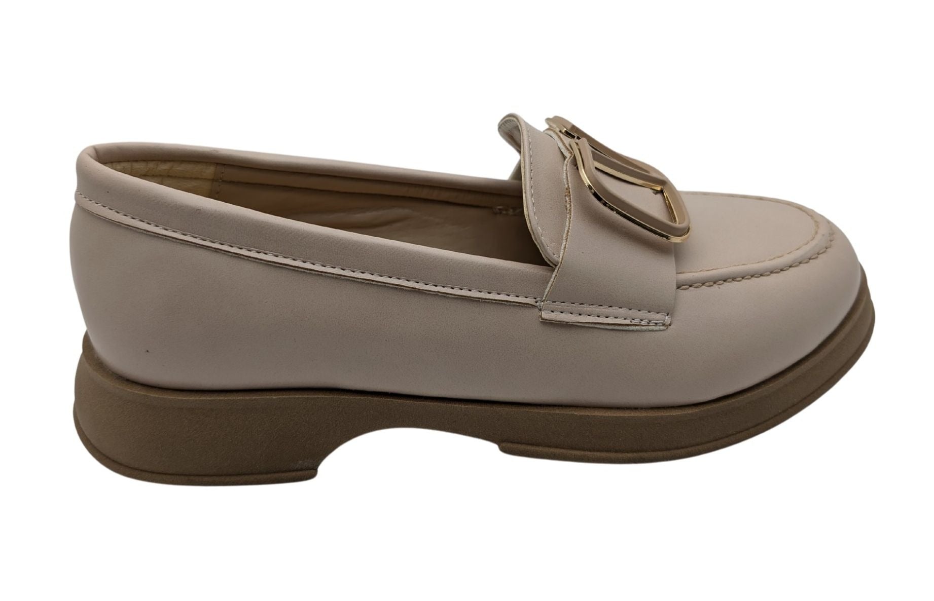 Çiğdem Kundura Eleganza Sole Kadın Suni Deri Loafer - Eleganza Sole - VİZON