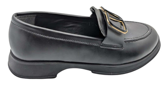 Çiğdem Kundura Eleganza Sole Kadın Suni Deri Loafer - Eleganza Sole - SİYAH