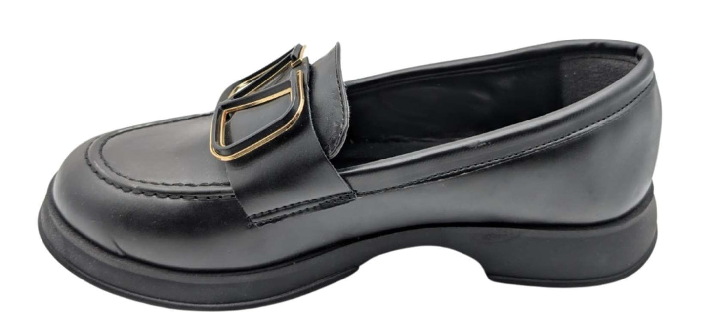 Çiğdem Kundura Eleganza Sole Kadın Suni Deri Loafer - Eleganza Sole - SİYAH